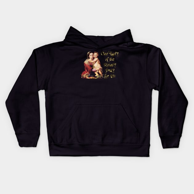 Our Lady Virgin Mary of the Rosary & Jesus Kids Hoodie by hispanicworld